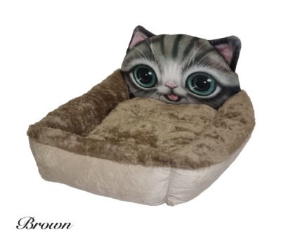 Cat Bed Soft Plush Material with Novelty Cat Face