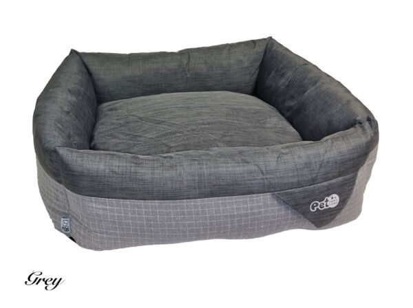 Dog Bed - Luxury Square Check with Removable Cushion