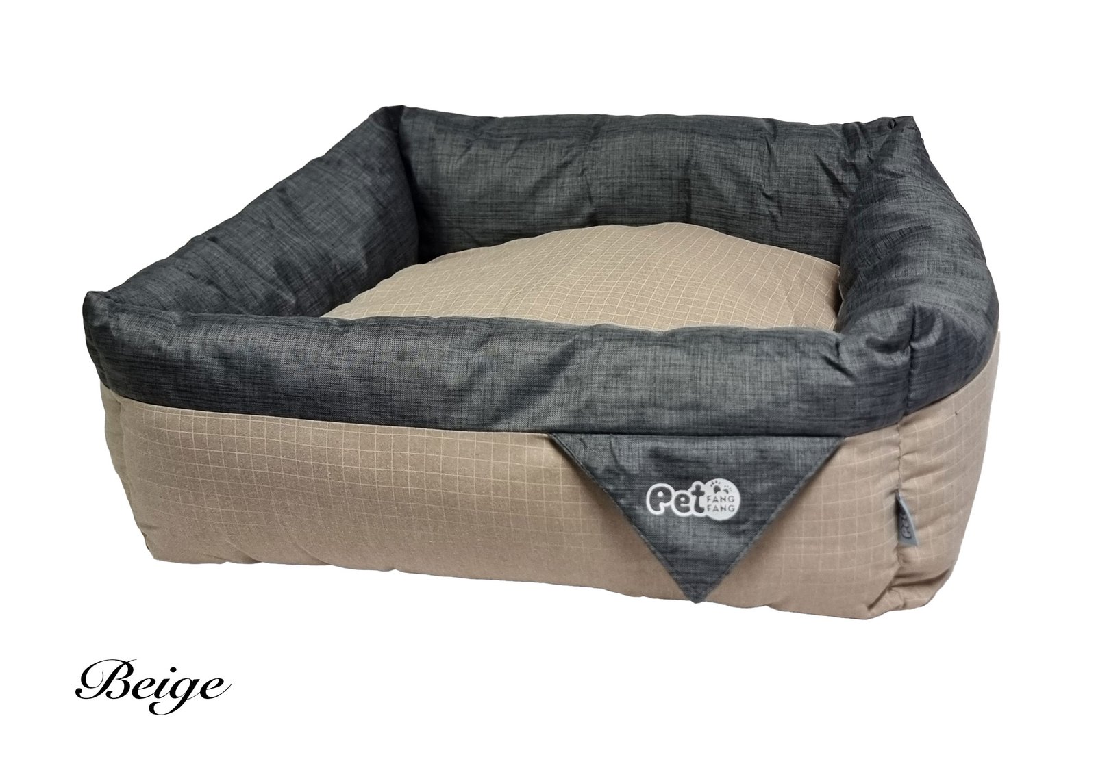 Dog Bed - Luxury Square Check with Removable Cushion
