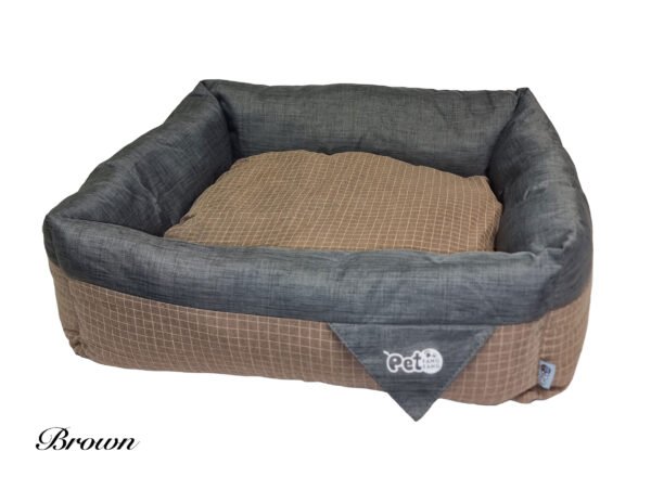 Dog Bed - Luxury Square Check with Removable Cushion