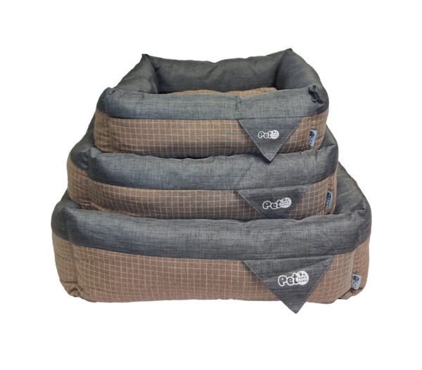 Dog Bed - Luxury Square Check with Removable Cushion
