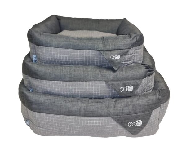Dog Bed - Luxury Square Check with Removable Cushion