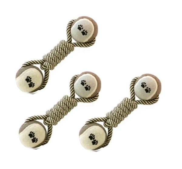 Dog Rope and Ball Toy (Set of 3) - Image 2