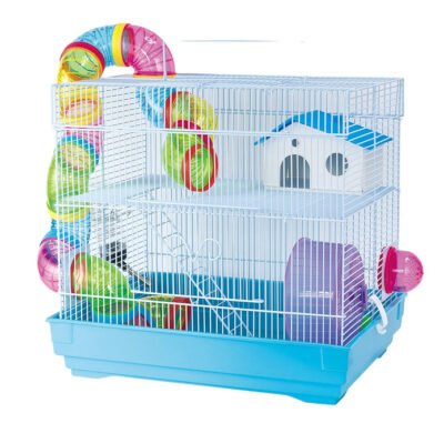 Hamster & Mouse Double Storey Cage with Tunnel