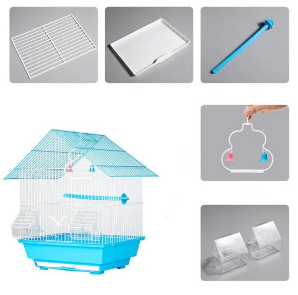 Bird Cage with Perch, Swing and Drinking Bottle