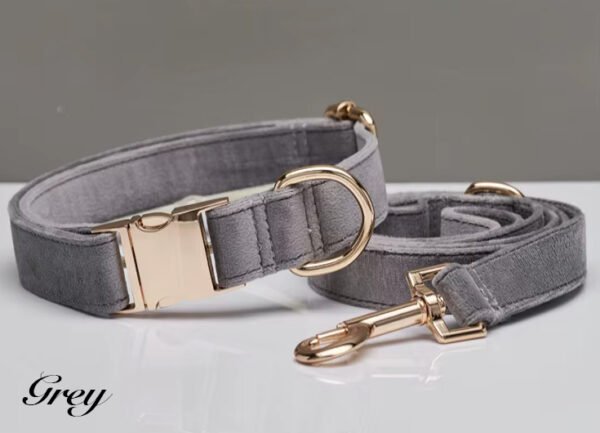 Dog Collar & Lead Luxury Soft Velvet