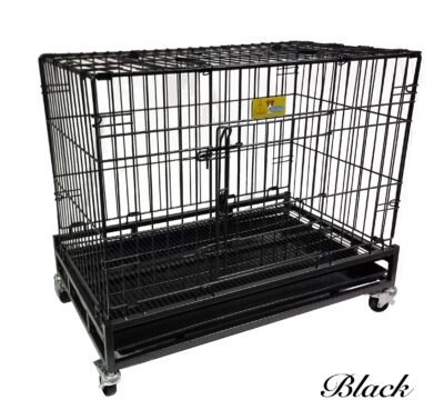 Dog Cage with Easy Clean Tray and Castors