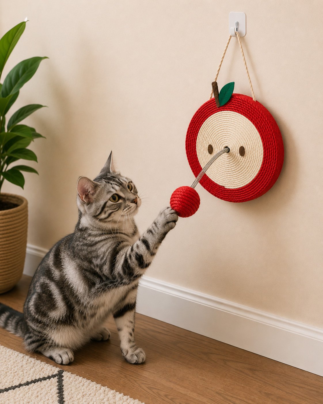Cat Scratcher & Interactive Spring Ball Toy