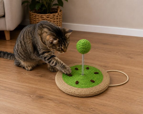 Cat Scratcher & Interactive Spring Ball Toy