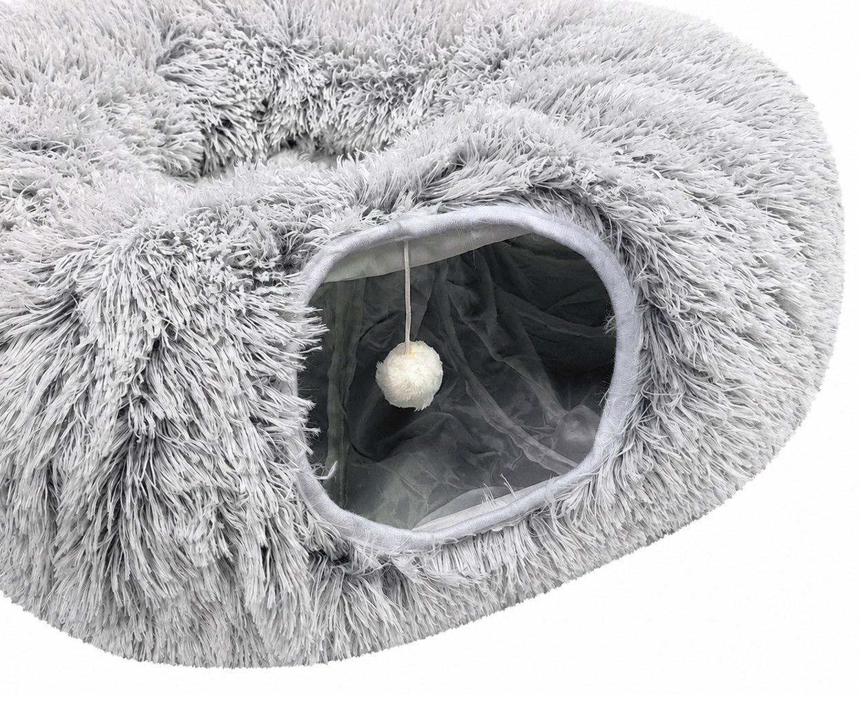 Plush Cat Tunnel Bed 2-in-1