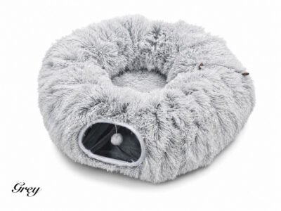 Plush Cat Tunnel Bed 2-in-1