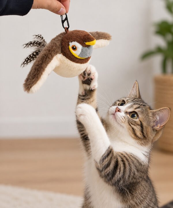 Touch-Sensitive Interactive Cat Toys – Plush Bird & Flying Fish