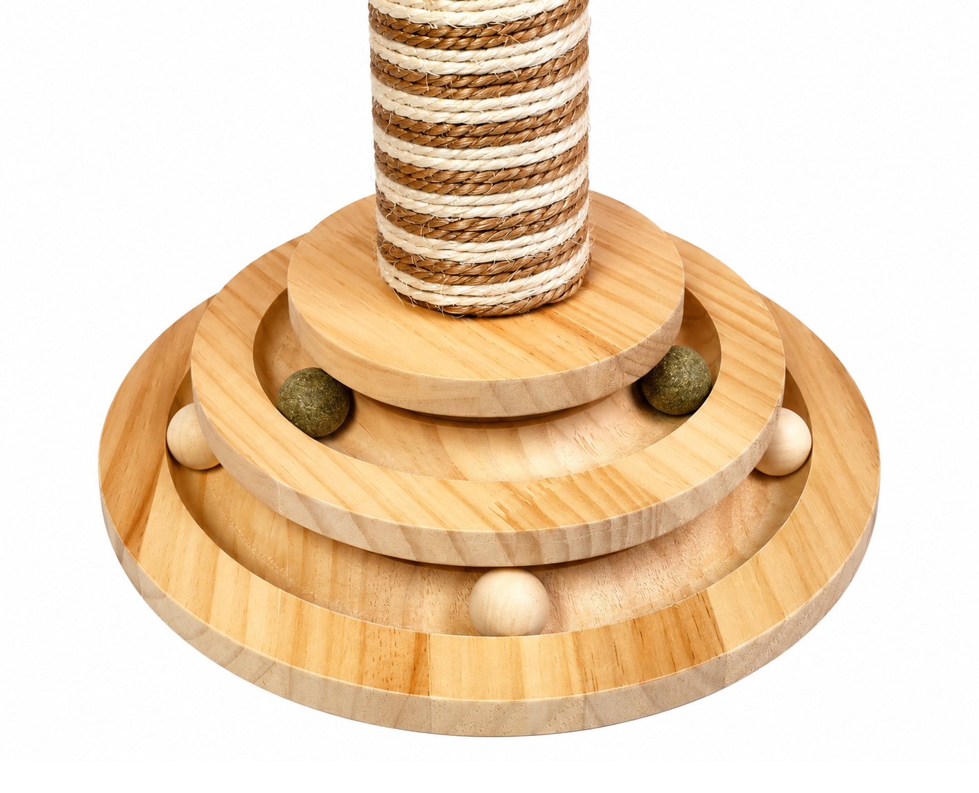 Interactive Wooden Cat Scratching & Play Toy