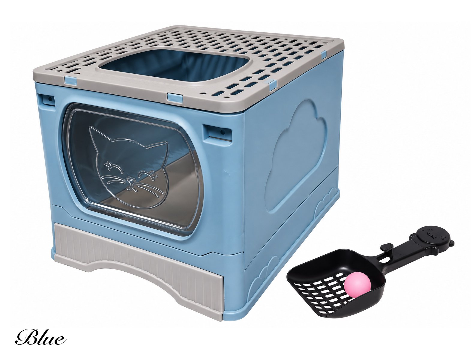Enclosed Cat Litter Box with Top and Front Entry
