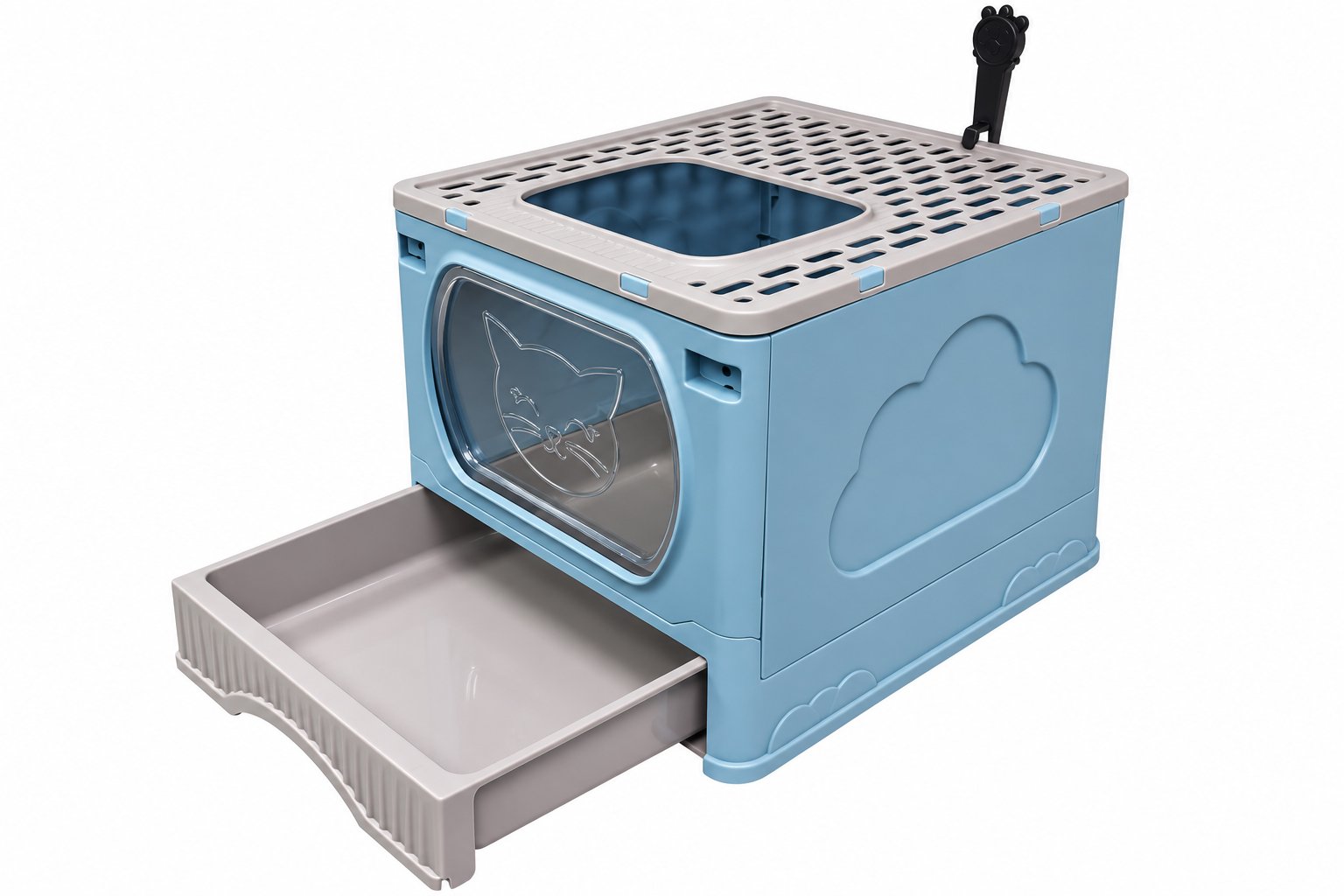 Enclosed Cat Litter Box with Top and Front Entry