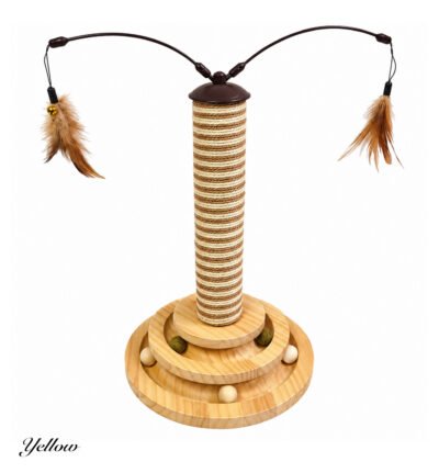 Interactive Wooden Cat Scratching & Play Toy