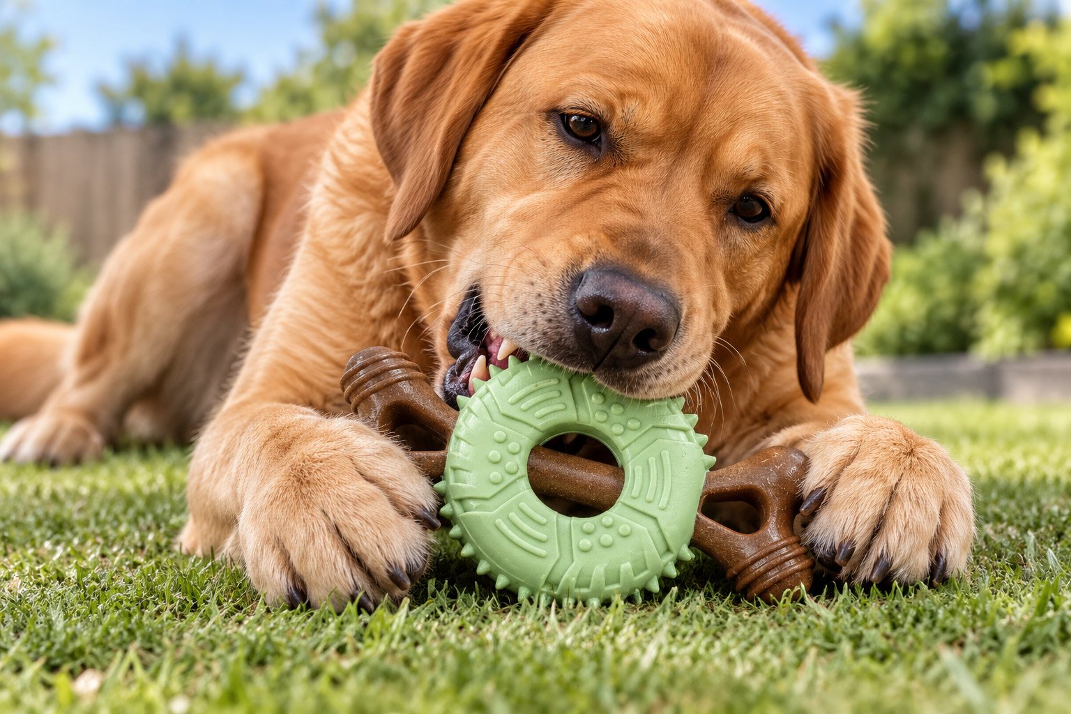 Interactive Ring & Bone Dog Chew Toy